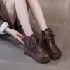 Botas Martin para Niñas 2025 Otoño/Invierno Nuevo Estilo Botas Infantiles Elegantes Botas Cortas con Forro de Polar de Princesa para Niños Mayores Botas Pequeñas de Cuero