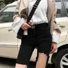 Shorts jeans de 5 pontos estilo Hong Kong, retos de cintura alta, modernos para mulheres, justos, plus size para meninas plus size 100kg shorts de ciclismo de 5 pontos