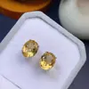 Direto da fábrica brincos de moda populares para homens e mulheres citrino natural pedra principal feminina 9x 11mm fabricantes
