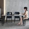 Mesa de Jantar em Ardósia para Apartamento Pequeno Mesa de Jantar Moderna Simples Luxo Leve Retangular High-End Brilhante Conjunto de Mesa e Cadeiras de Jantar
