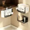 Suporte de tecido em forma de U para o fundo de um armário de remédios, sem furar, para lenços faciais e panos de limpeza, suporte de papel higiênico de parede, prateleira de armazenamento para banheiro