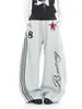 Pantalones Casuales de Pierna Curva con Estampado de Letras para Hombres y Mujeres Primavera Otoño Nuevo Estilo Sueltos BF Retro Americano Versátiles de Pierna Ancha Modernos