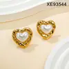 Novo Estilo Brincos Pequenos Flor Fragrante Inlaid Pérola Aço Inoxidável Banhado a Ouro Titânio Ouro 18K Atacado
