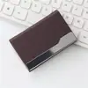Soporte para Tarjetas de Presentación de Acero Inoxidable PU Caja Metálica para Tarjetas de Presentación Soporte Creativo para Tarjetas de Presentación de Aleación de Aluminio Caja para Regalo de Negocios LOGOTIPO