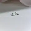Pendientes Mini Mariposa Xigu E2532 Completamente de Plata S999 para Orejas Perforadas, Pendientes Dulces Pequeños Estilo Coreano
