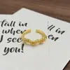 Anel Minimalista Vintage Liso Estreito Francês Retrô Escovado Geométrico Irregular Personalidade Anel para Mulheres