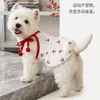 Vestido con Tirantes para Mascota Falda Abullonada de Cereza Algodón Anti-Caída Estilo Delgado Primavera y Verano Decoración Dulce para Perros Pequeños West Highland
