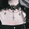 Cross Border Acessórios Pescoço Feminino Alça Tribunal Gótico Spice Girl Neck Chain Lace Colar Choker Clavícula Colar Colar de Corrente Vintage