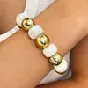 Moda Retrô Assimétrica Europeia e Americana Transfronteiriça Resina Ccb Prata Quebrada Turquesa Conjunto de Pulseiras com Contas Pulseira Maillard