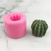 Simulación 3D suculenta molde de silicona diy molde para pastel de mousse de chocolate cactus molde para vela de aromaterapia