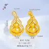 Puzuo cores fortes retenção de cor ouro areia acessórios DIY, cravejado com diamantes, pingente de colar de cabaça calcedônia Buda Maitreya, corrente versátil para clavícula para mulheres