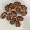 [Concha Marina] Accesorios para Joyería DIY de Conchas Naturales Cortadas e Impresas con Borde Dorado Pendientes Collar