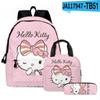 3D Nuevo HelloKitty Dibujo Animado Lindo Sanrio Hello Kitty Mochila Bolsa Escolar Bolsa para Lápices Cartera Juego de Tres Piezas