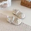 Zapatos de piel para niña, zapatos de princesa, mocasines de suela blanda de primavera y verano, zapatos tejidos de verano para niña, sandalias para niños, zapatos para niñas pequeñas