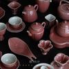 Juego de Té Kung Fu de Cerámica Roja Beixitang Gaiwan, Tetera Resistente al Calor, Bandeja para Tetera, Taza de Maestro Individual, Taza de Cata