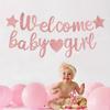 Banner de Bienvenida para Baby Shower Transfronterizo Niño Niña Fiesta Banner de Revelación de Género Banner de Letras