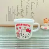 Taza de Agua Infantil de Dibujos Animados Japoneses Taza Pequeña Macarrón Taza de Leche Taza para Beber para Bebé con Tapa Asa Taza