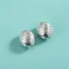 Prata Esterlina S925 Contas Espaçadoras Ovais Escovadas Corda Trançada à Mão Pulseira de Cristal Branco Contas Soltas Acessórios para Colar de Miçangas DIY