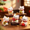 Micro-paisaje Creativo Lindo Gato de la Fortuna Figura Kawaii Granulados Casa de Muñecas DIY Accesorios Decorativos Mini Adornos de Escritorio