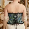 Body Jacquard Personalizado Modelador com Espinhas de Peixe Corset Cincher de Cintura Controle de Barriga Top para Mulheres Sem Alças Tamanho Plus Roupa Externa