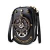 Estilo Retro Industrial Steampunk Bolso Cuadrado Pequeño Diseño de Nicho Bolso Cruzado de Hombro Único para Mujer Bolso para Teléfono Móvil de Industria Pesada