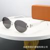Nuevas Gafas de Sol Redondas de Metal con Montura Pequeña de Lujo Ligero para Mujer 2024 Gafas de Sol Anti-UV para Celebridad Cibernética Transfronteriza