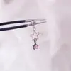 Pendientes de aleación de titanio F136 estrella de cinco puntas hueca colgante de circonita cabeza de joyería DIY joyería para piercing corporal de titanio G23