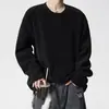 Camiseta Masculina Henley Manga Longa Estilo Americano High-End Primavera Outono Nova Roupa Íntima Cor Sólida Simples Solta Camada Base