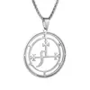 Estilo Europeo y Americano Nuevo Colgante de Acero Inoxidable con Patrón de Dios Mágico de 72 Columnas Solomon para Hombre Moda Elegante Collar de Acero de Titanio para Mujer