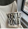 Bolsa de Lona Portátil para Compras Transfronterizas Casual Versátil con Letras Bolso de Lona para Mujer para Hombro Cruzado Estudiantil para Clases