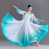 Saia de Dança Clássica Dança Clássica Chinesa Dança de Xinjiang Saia de Gaze para Prática Feminina Adulto Meio Comprimento Roupa de Performance Cintura Alta