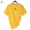 Camiseta deportiva de manga corta con cuello redondo y manga corta de algodón informal de moda para hombre de verano transfronterizo, novedad destacada