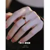 Anillo Abierto de Moda Retro Ojo de Tigre Maillard para Mujer, Diseño de Nicho con un Toque de Lujo, Anillo Único para el Dedo Índice