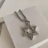 Collar de Estrella de Seis Puntas para Hombre Cadena de Quilla de Acero de Titanio Personalizado Hermoso Versátil Moderno Accesorios de Street Dance Chica Popular Estrella de Cinco Puntas