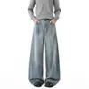 Jeans Anchos Curvos para Hombre, Estilo Primavera y Otoño, Marca Trendy Retro Americano, Pantalones Azules Sueltos Oversize para Adolescentes