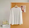 Blanco Ligeramente Transparente Delgado Estampado Digital Letras Estampado Animal Ropa con Protección Solar para Mujer, Hermoso Top Veraniego Transparente para Aire Acondicionado para Mujer