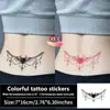 Adesivos de tatuagem sensíveis à temperatura que mudam de cor quando aquecidos, apresentando designs como diabo, coração, morcego e cruz, são adesivos de tatuagem temporária à prova d'água para a cintura, abdômen e virilha