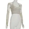 Top Corto para Otoño e Invierno, Sexy y Único para Fashionistas de Nicho, con un Estilo Puro y Atractivo, Diseño Hueco de Cuello Halter, Elegante y con Estilo Casual de Atar