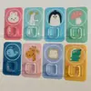 Patrón Nórdico Puerta de Dormitorio Decorativa Gancho Cuadrado de Cristal Hueco Gancho Creativo Fuerte con Pegatina sin Rastro Caja de Plástico Gancho