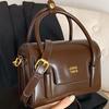 Bolsa Bolsa Bolsa Feminina Outono 2024 High-end Moda Textura Ombro Crossbody Pequena Bolsa Quadrada
