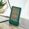 Reloj despertador simple de temperatura y humedad con pantalla grande, reloj de mesita de noche LCD, diseño de reloj más vendido transfronterizo, doble uso para colgar y de pie