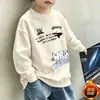 Otoño 2026 Nuevo Estilo Niños Elegante Estampado Tie-dye Cuello Redondo Sudadera con Capucha Informal Moderna Holgada para Niños Medianos y Grandes