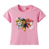 Ropa para niños Wang Wang, camiseta de algodón con cuello redondo y manga corta, nueva camiseta de verano, camiseta de media manga, una generación de cabello