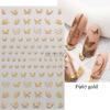 2023 nuevo sticker de uñas transfronterizo francés con purpurina hueco sólido amor mariposa cinta sticker de uñas