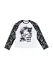 Camiseta de Manga Larga con Cuello Redondo Nueva Colección Primavera Temprana 2026 para Hombres y Mujeres, Estilo Callejero Americano Estilo Ins con Patrones Impresos de Bloques de Color