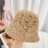 Sombrero de cubo hueco estilo coreano para circunferencia de cabeza pequeña, para salidas de verano y vacaciones, sombrero de pescador transpirable, versátil, adelgazante del rostro, protector solar