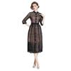 Vestido de encaje calado con mangas abullonadas estilo Hepburn retro para hombre pequeño, estilo primavera-verano, estilo europeo y americano.