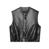 Comércio Exterior Transfronteiriço Roupas Femininas Primavera e Outono 2026 Moda Europeia e Americana Versátil Casual Simples Colete de Couro PU Lavado para Mulheres L4688