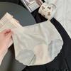 Nueva ropa interior ultrafina de cintura media con encaje de jacquard de malla sin costuras para niñas, bragas bronceadoras de seda helada de secado rápido para damas