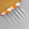 Herramientas de Belleza Spa DIY Forma de Abanico Ácido Frutal Aceite Esencial Brocha de Maquillaje Aplicador de Mascarilla Facial Aplicador de Esencia Paquete Individual Mango Largo
